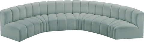 Briar 151 Mint Vegan Leather Upholstered Modular Sectional, 6-Piece