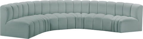 Briar 151 Mint Vegan Leather Upholstered Modular Sectional, 6-Piece