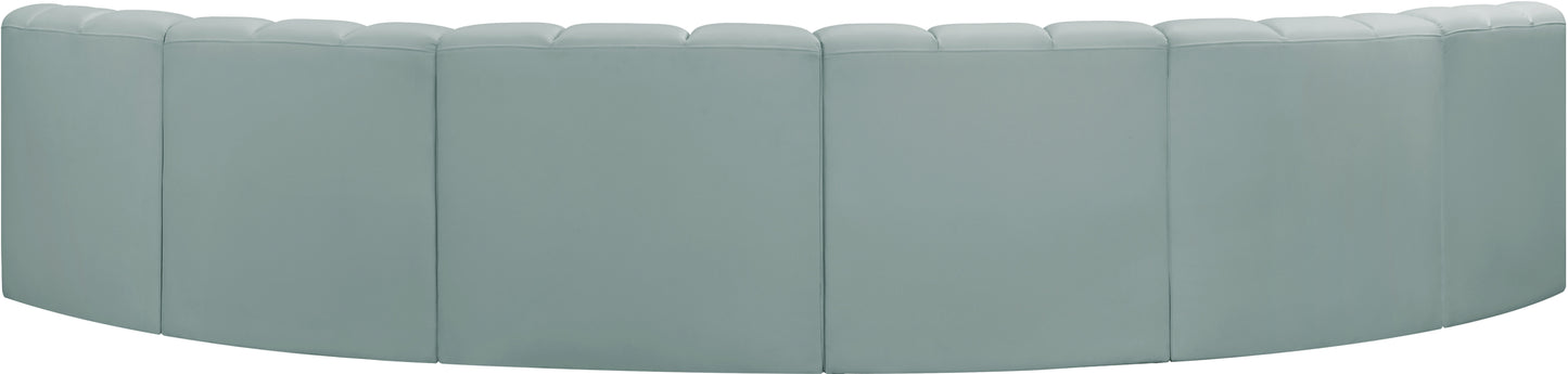 zara mint green faux leather modular sofa s6b