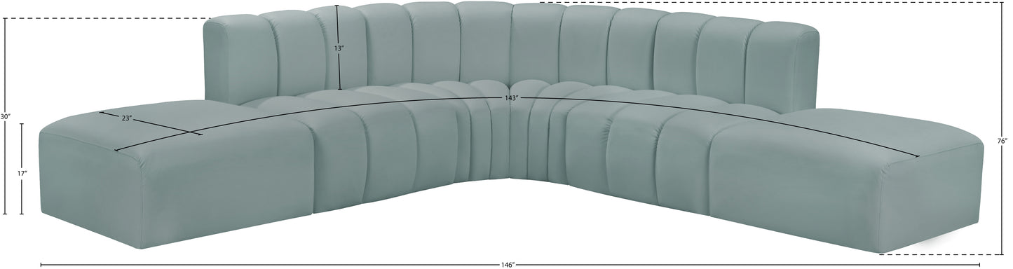 zara mint green faux leather modular sofa s6c