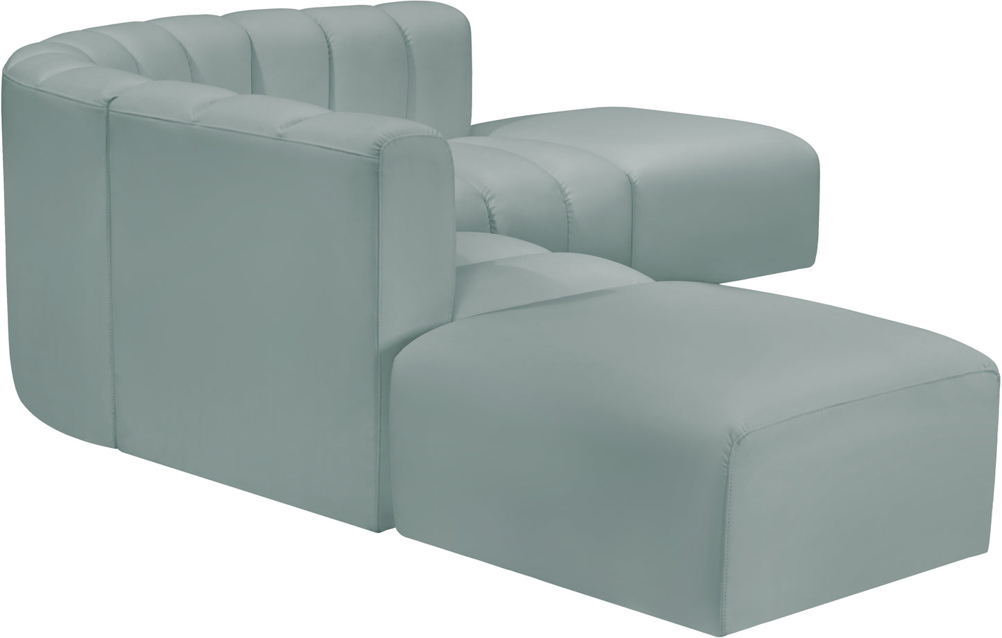 zara mint green faux leather modular sofa s6c