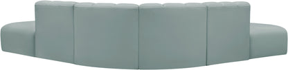 Zara Mint Green Faux Leather Modular Sofa S6C