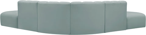 Briar 146 Mint Vegan Leather Upholstered Modular Sectional, 6-Piece