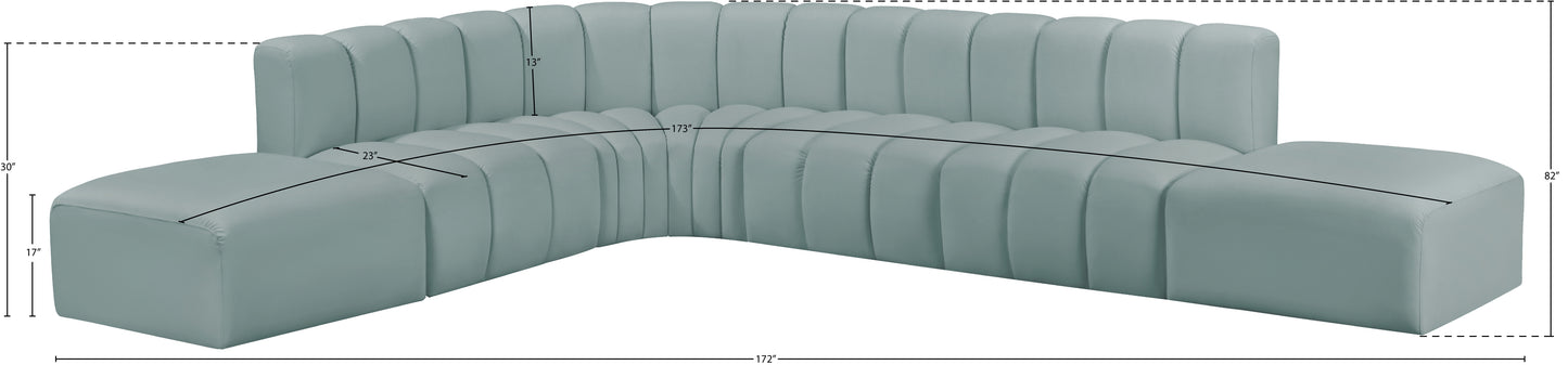 zara mint green faux leather modular sofa s7a