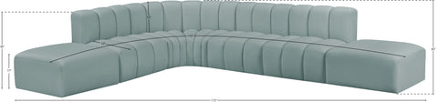 Yara 172" Vegan Leather Upholstered Sectional, 7-Piece