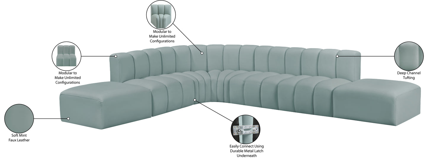 zara mint green faux leather modular sofa s7a