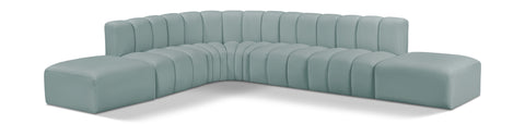 Yara 172" Vegan Leather Upholstered Sectional, 7-Piece