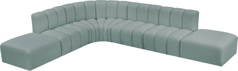 Yara 172" Vegan Leather Upholstered Sectional, 7-Piece
