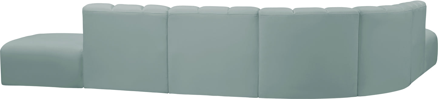 zara mint green faux leather modular sofa s7a