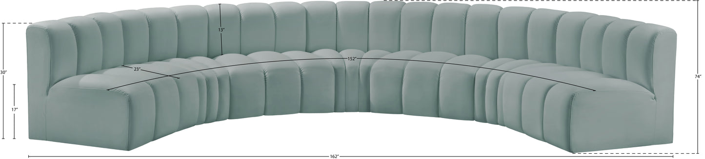 zara mint green faux leather modular sofa s7b