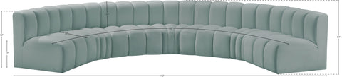 Briar 162 Mint Vegan Leather Upholstered Modular Sectional, 7-Piece