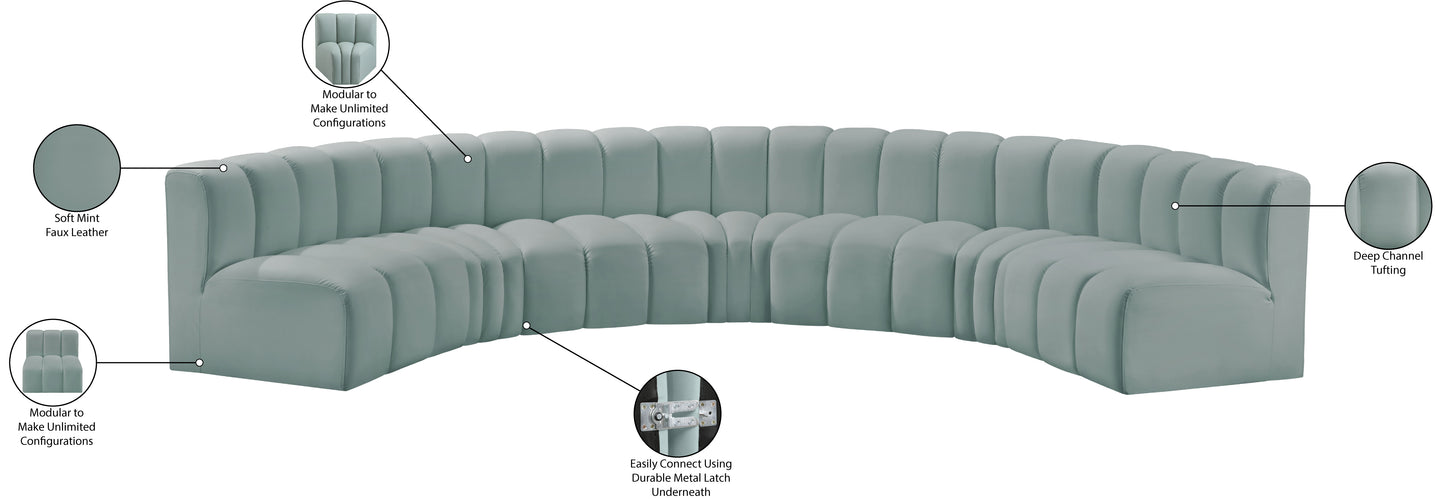 zara mint green faux leather modular sofa s7b