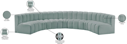 Zara Mint Green Faux Leather Modular Sofa S7B