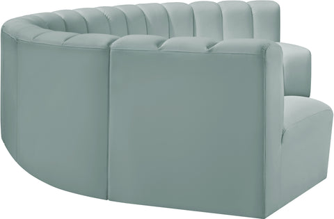 Briar 162 Mint Vegan Leather Upholstered Modular Sectional, 7-Piece