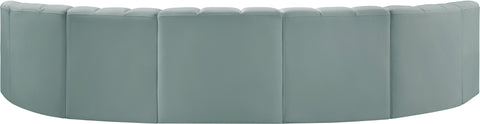 Briar 162 Mint Vegan Leather Upholstered Modular Sectional, 7-Piece