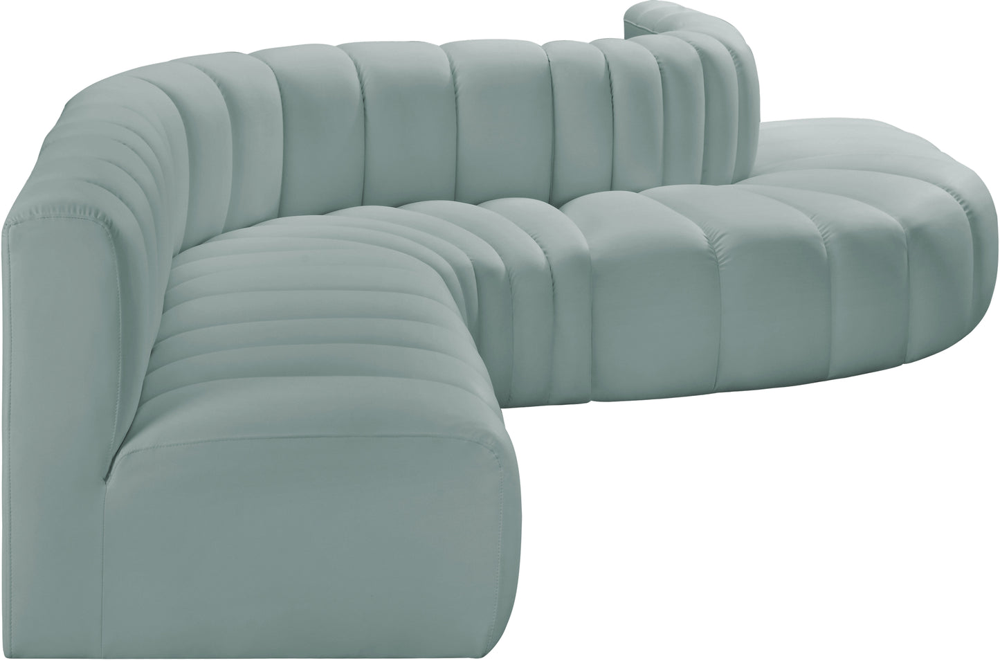 zara mint green faux leather modular sofa s7c