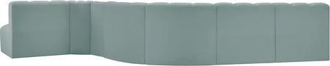 Briar 170 Mint Vegan Leather Upholstered Modular Sectional, 7-Piece