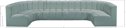 Zara Mint Green Faux Leather Modular Sofa S8A