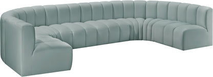 Zara Mint Green Faux Leather Modular Sofa S8A