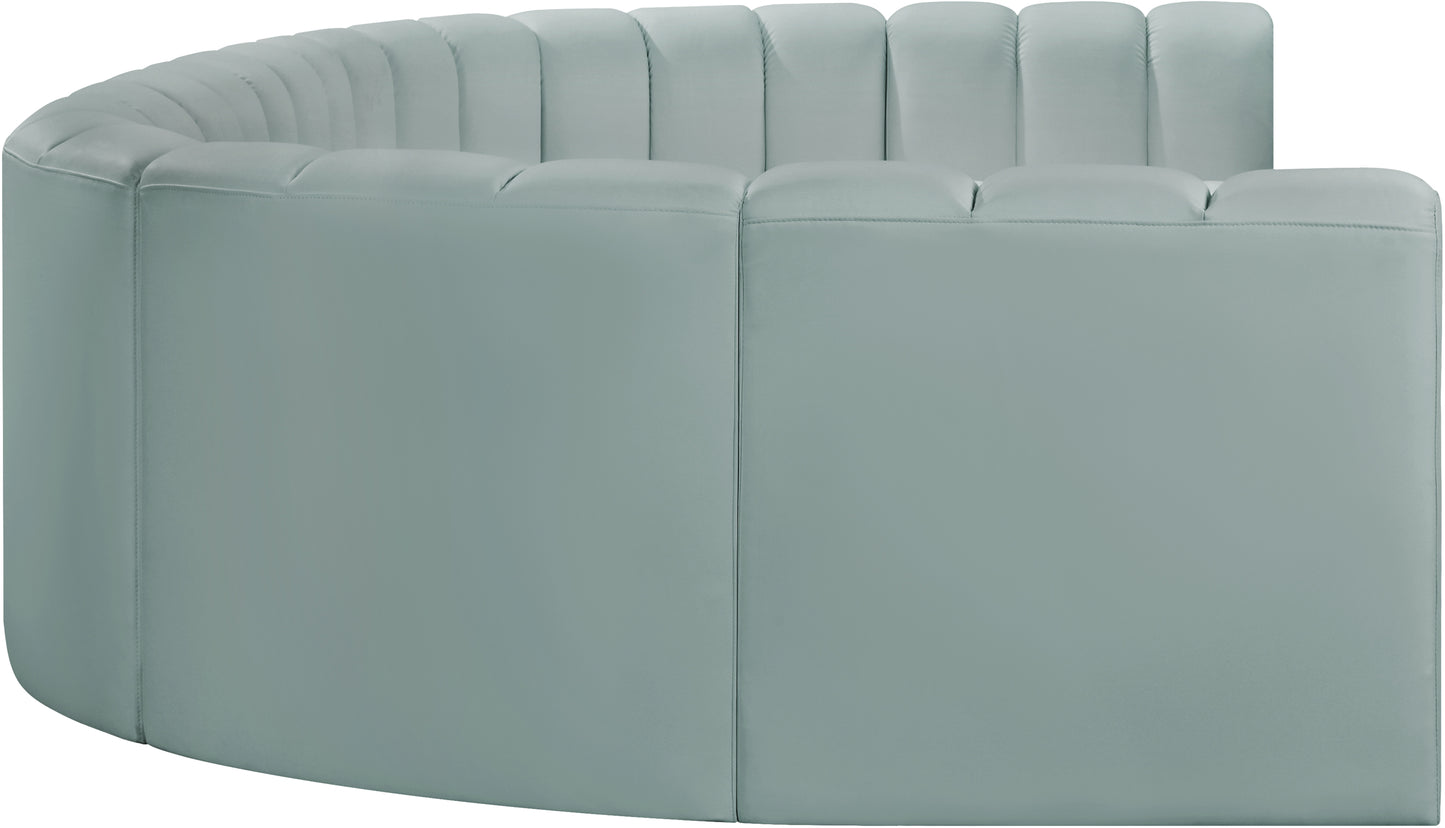 zara mint green faux leather modular sofa s8a