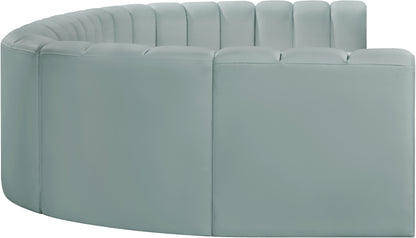 Zara Mint Green Faux Leather Modular Sofa S8A