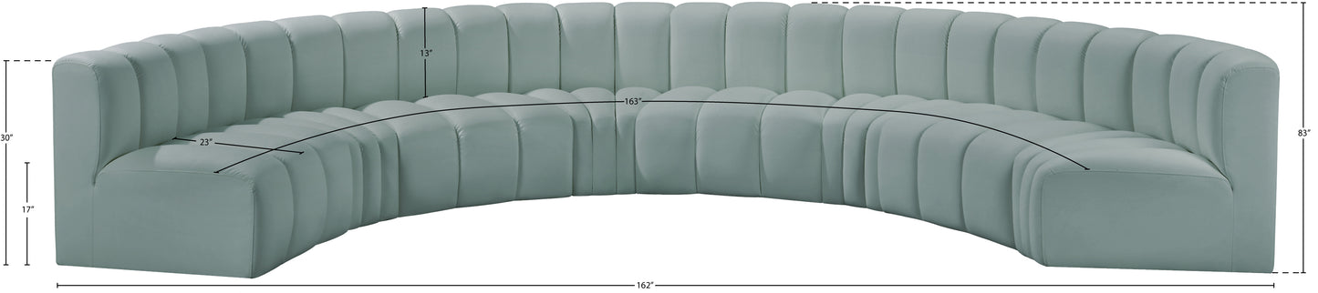 zara mint green faux leather modular sofa s8b