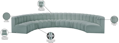 Zara Mint Green Faux Leather Modular Sofa S8B