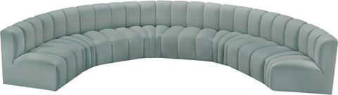 Briar 162 Mint Vegan Leather Upholstered Modular Sectional, 8-Piece