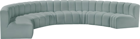 Briar 162 Mint Vegan Leather Upholstered Modular Sectional, 8-Piece