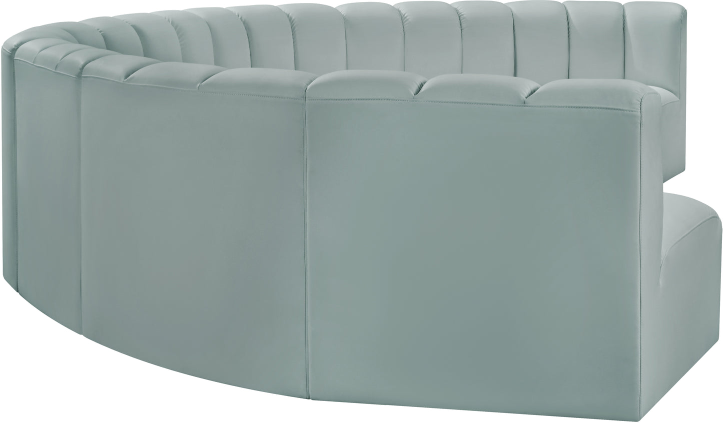 zara mint green faux leather modular sofa s8b