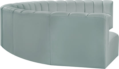 Zara Mint Green Faux Leather Modular Sofa S8B