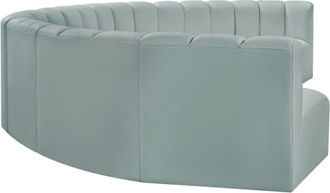 Briar 162 Mint Vegan Leather Upholstered Modular Sectional, 8-Piece