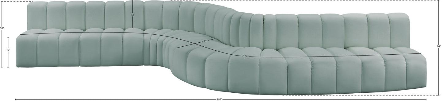 zara mint green faux leather modular sofa s8c