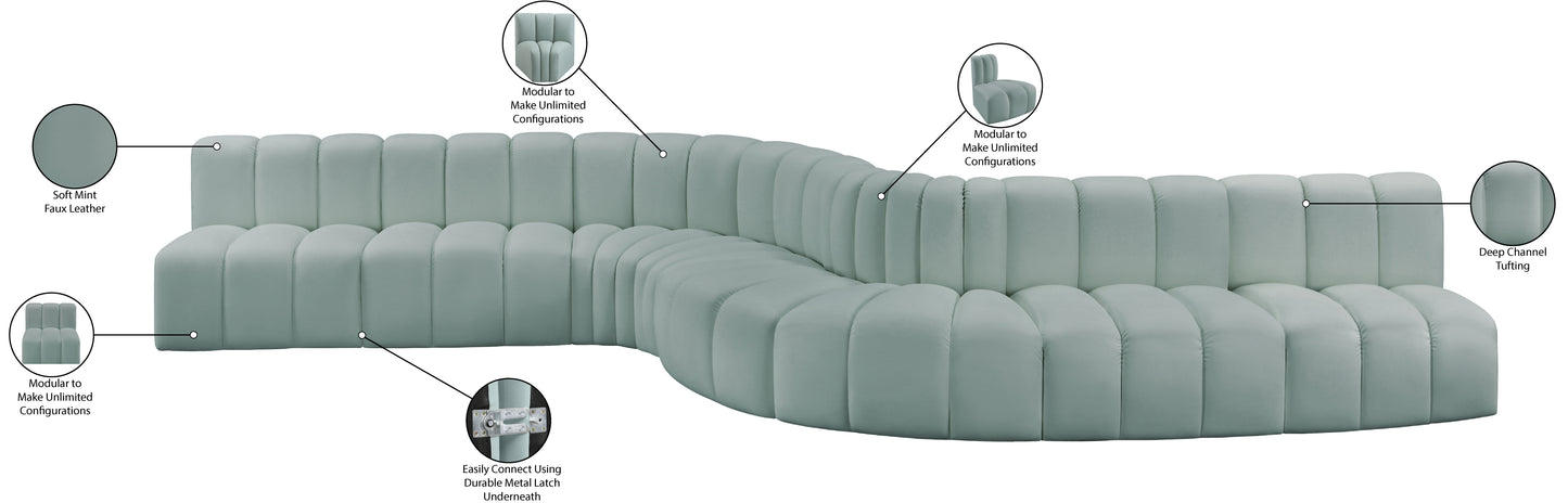 zara mint green faux leather modular sofa s8c