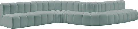 Briar 197 Mint Vegan Leather Upholstered Modular Sectional, 8-Piece