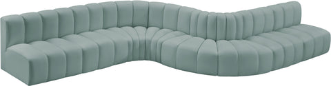 Briar 197 Mint Vegan Leather Upholstered Modular Sectional, 8-Piece