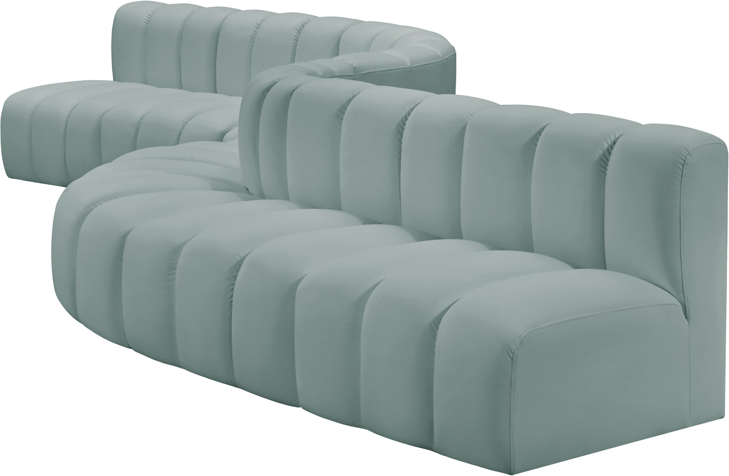 zara mint green faux leather modular sofa s8c