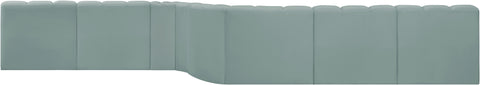 Briar 197 Mint Vegan Leather Upholstered Modular Sectional, 8-Piece