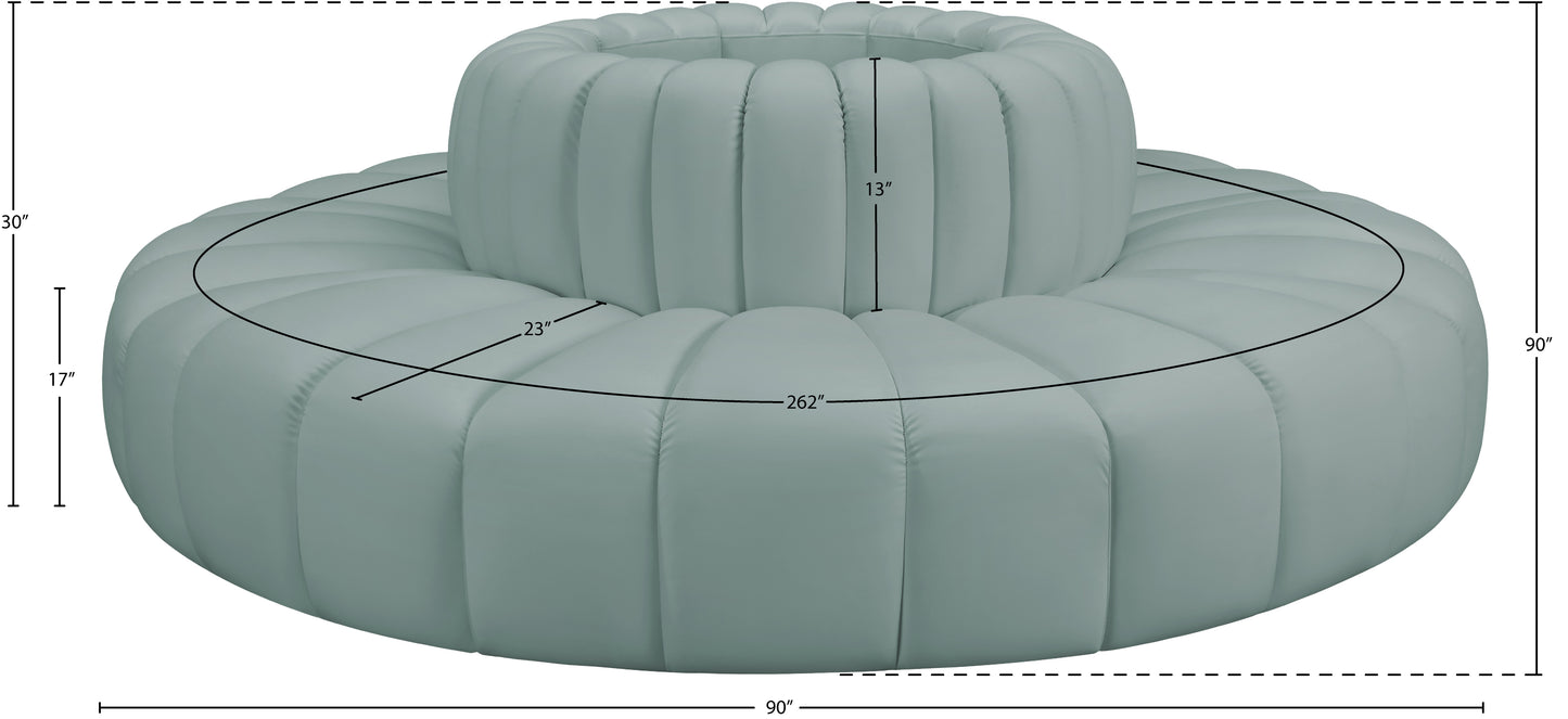 zara mint green faux leather modular sofa s8d