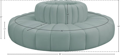 Zara Mint Green Faux Leather Modular Sofa S8D