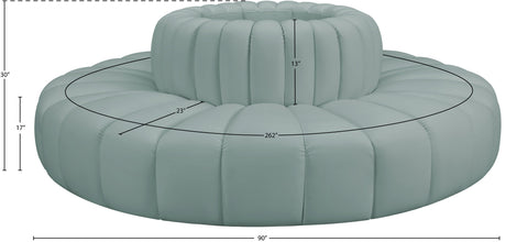 Briar 90 Mint Vegan Leather Upholstered Modular Sectional, 8-Piece