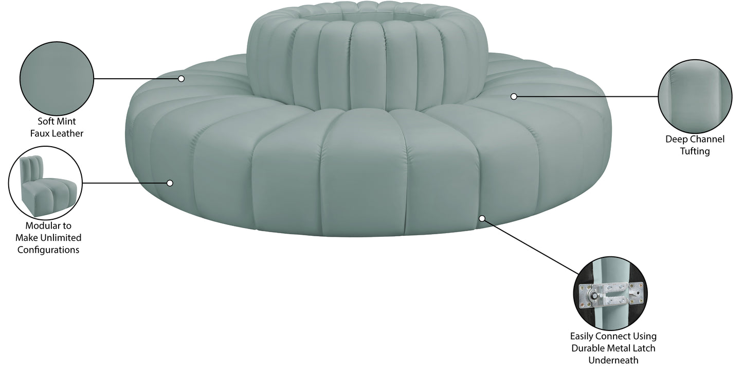 zara mint green faux leather modular sofa s8d