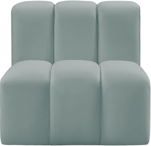 Briar Mint Vegan Leather Upholstered Modular Straight Chair, 1 Piece