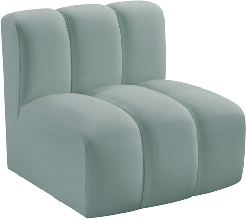 Briar Mint Vegan Leather Upholstered Modular Straight Chair, 1 Piece
