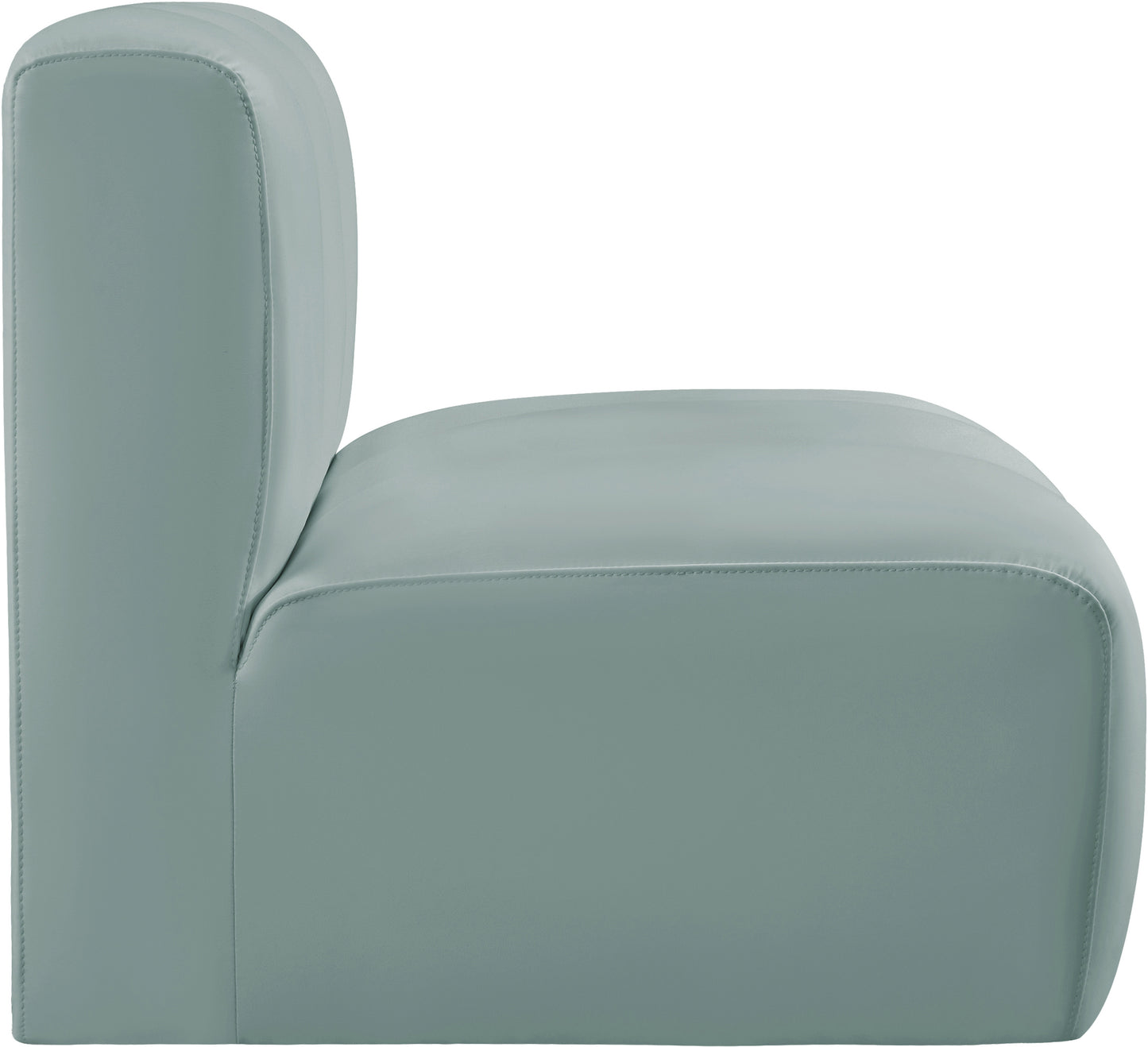 zara mint green faux leather straight chair st