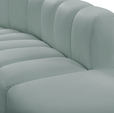 Briar Mint Vegan Leather Upholstered Modular Straight Chair, 1 Piece