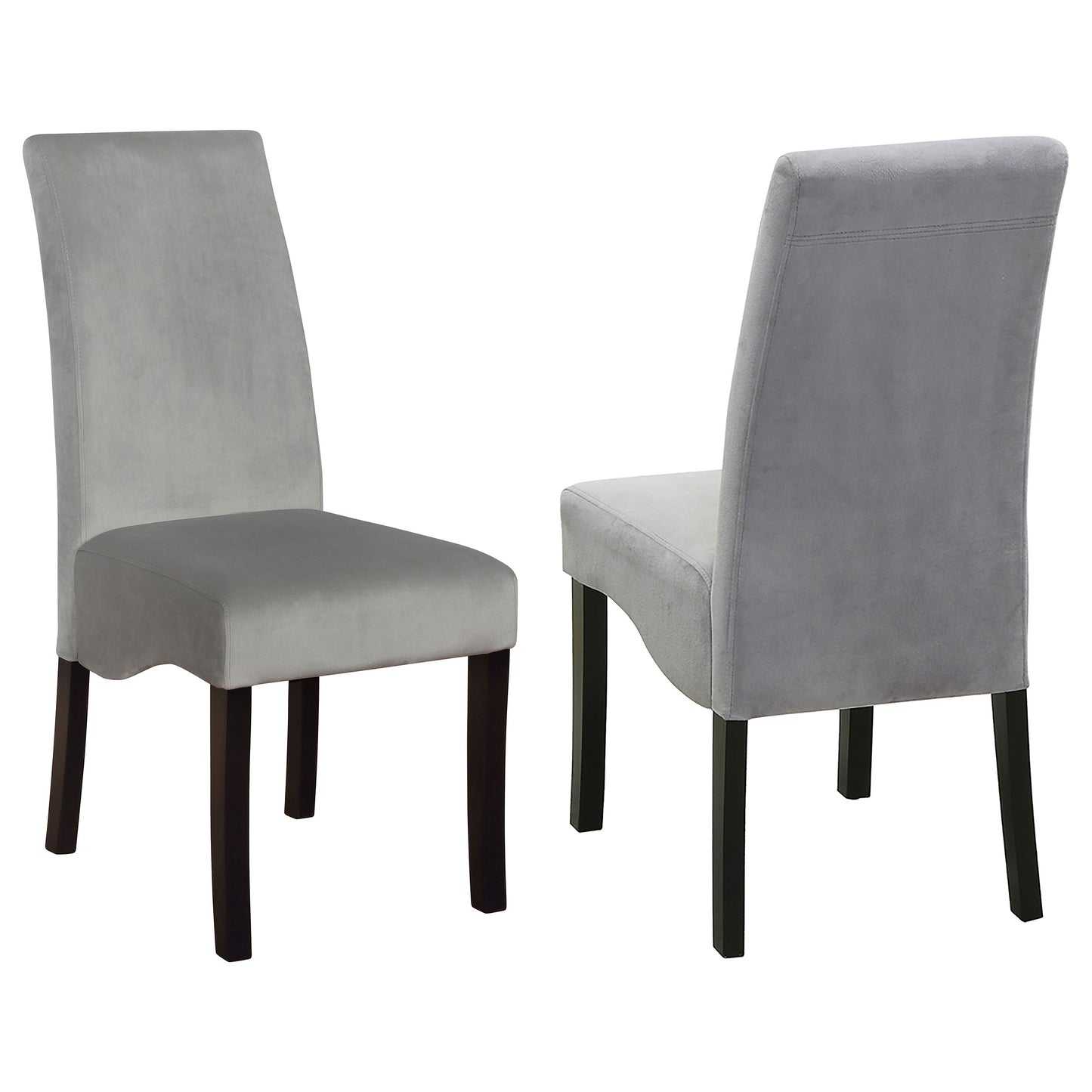 elkton velvet upholstered dining side chair grey (set of 2)grey