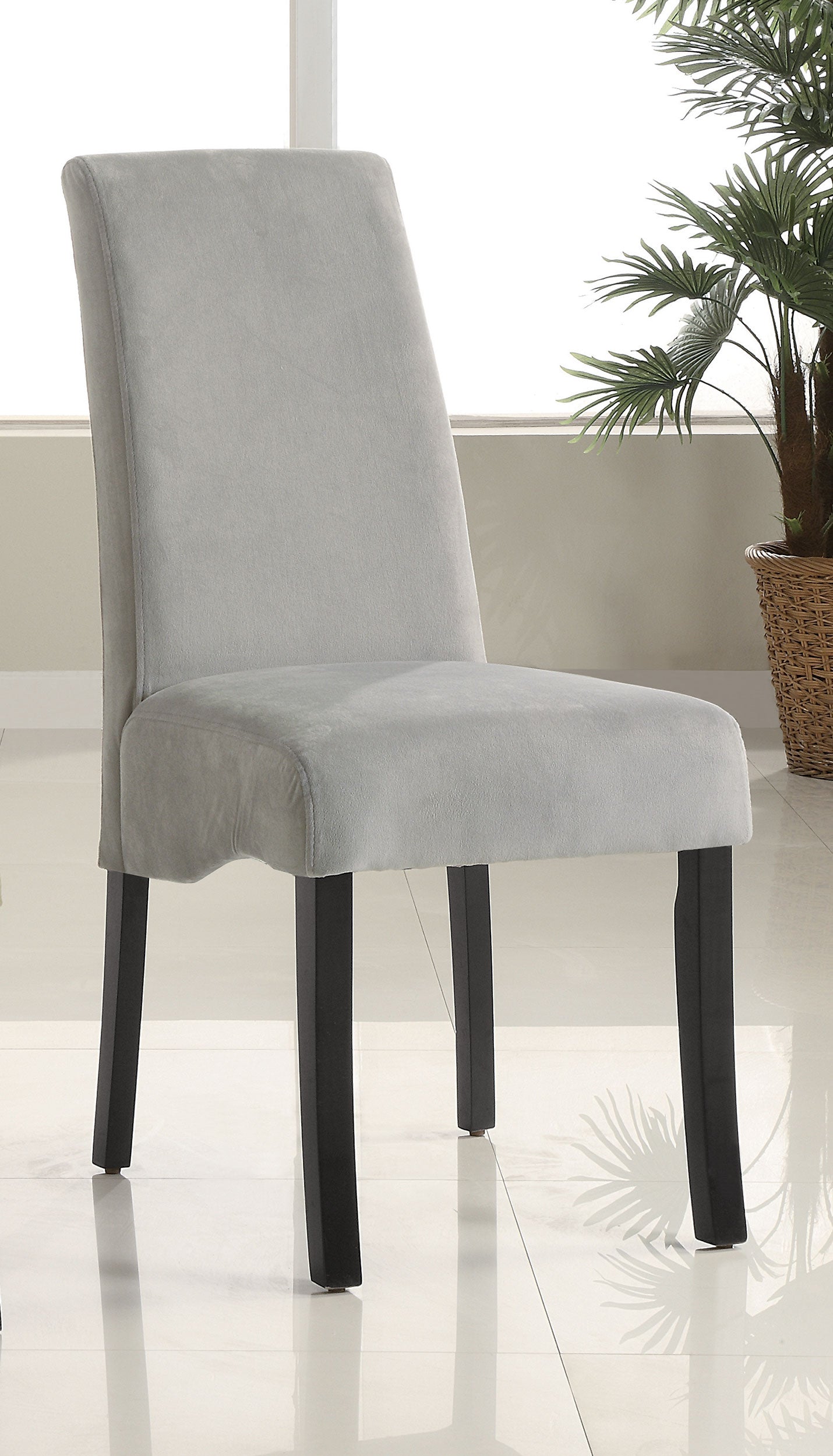 elkton velvet upholstered dining side chair grey (set of 2)grey