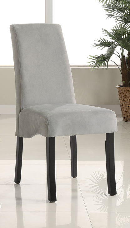 Elkton Velvet Upholstered Dining Side Chair Grey (Set of 2)Grey