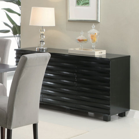 Elkton 3-drawer Sideboard Buffet Storage Cabinet BlackBlack